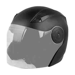 O2 Prox 2G Open Face Helmet With Scratch Resistant Clear Visor (Natural Black)